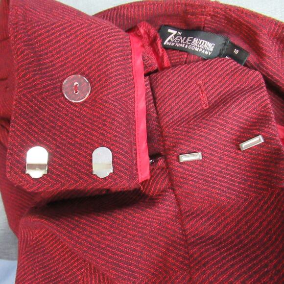 7th Avenue Suiting Collection Pants Womens 10 Red Dress Straight Classy Work - Picture 4 of 15